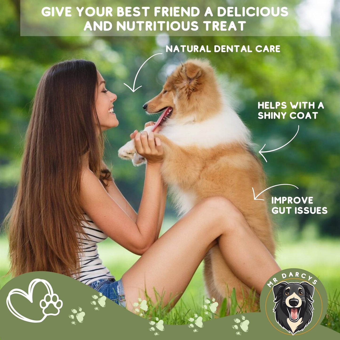 Natural Dog Treats with Rabbit Ears with Fur for Dogs, Chicken Feet Dog Treats, Pigs Ears for Dogs and Beef Trachea for Dogs Natural Dog Chews. Mr Darcys 21 Rawhide Free Dog Chews in Smell Proof Bag