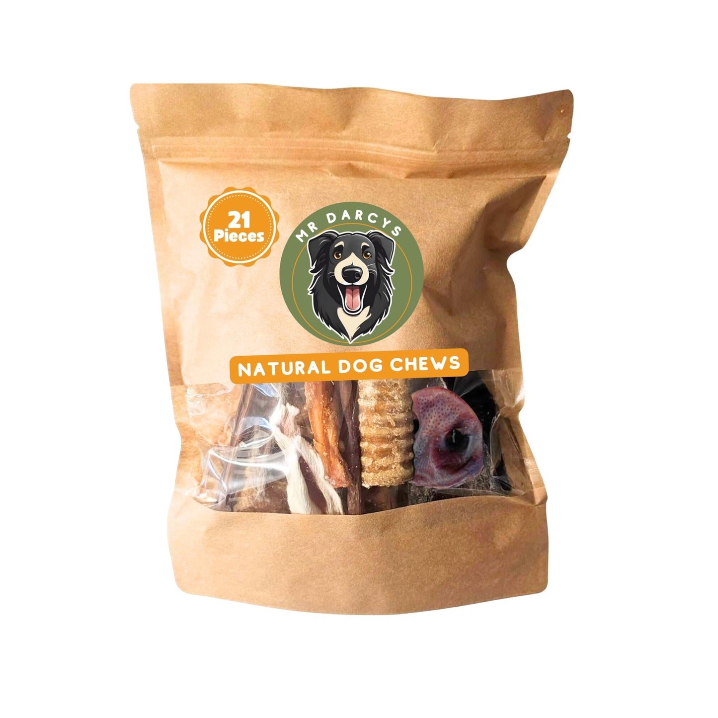 Mr Darcys Natural Dog Treats for Puppies and Small Dogs. Long Lasting Chews Resealable Bag. Raw dog Natural Treat Box